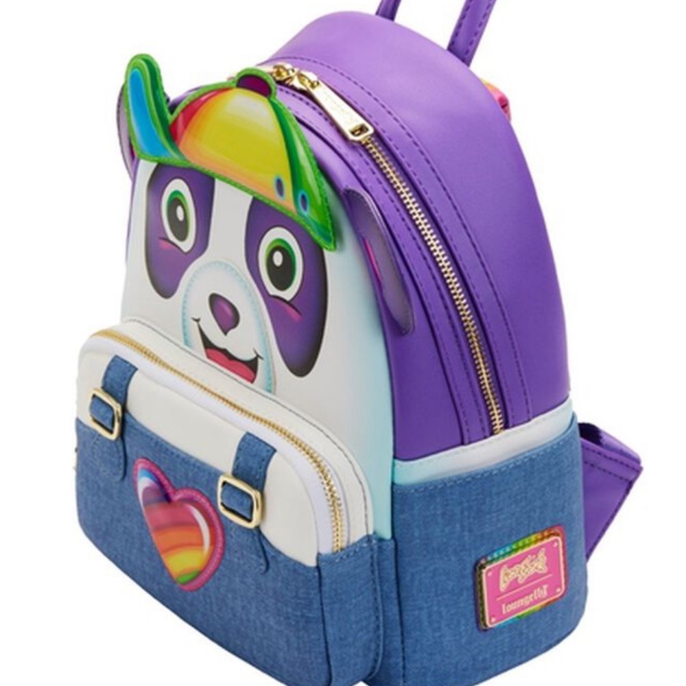 Sale! Loungefly Lisa Frank Panda Painter mini Backpack and wallet set new - Picture 3 of 10